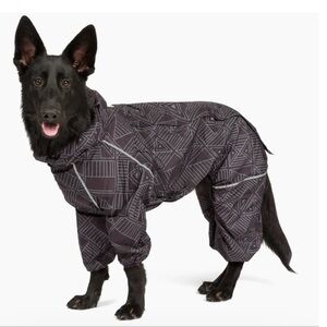WoofEssential Dog Raincoat Waterproof Windproof Full Body Rain Jacket Sz.S Hoode
